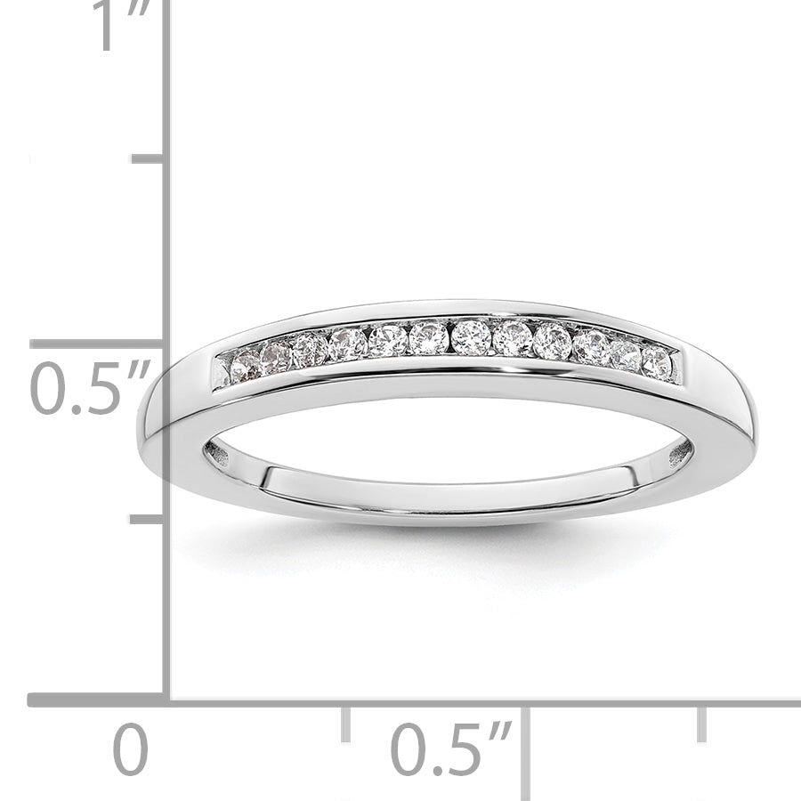 14k White Gold 1/8 carat Lab Grown Diamond VS/SI+ G+ Complete Wedding Band