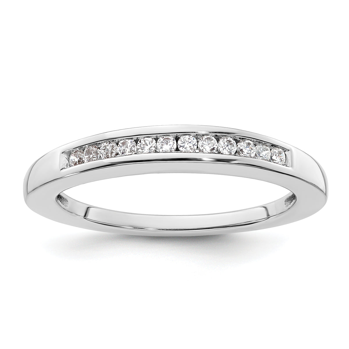 14k White Gold 1/8 carat Lab Grown Diamond VS/SI+ G+ Complete Wedding Band