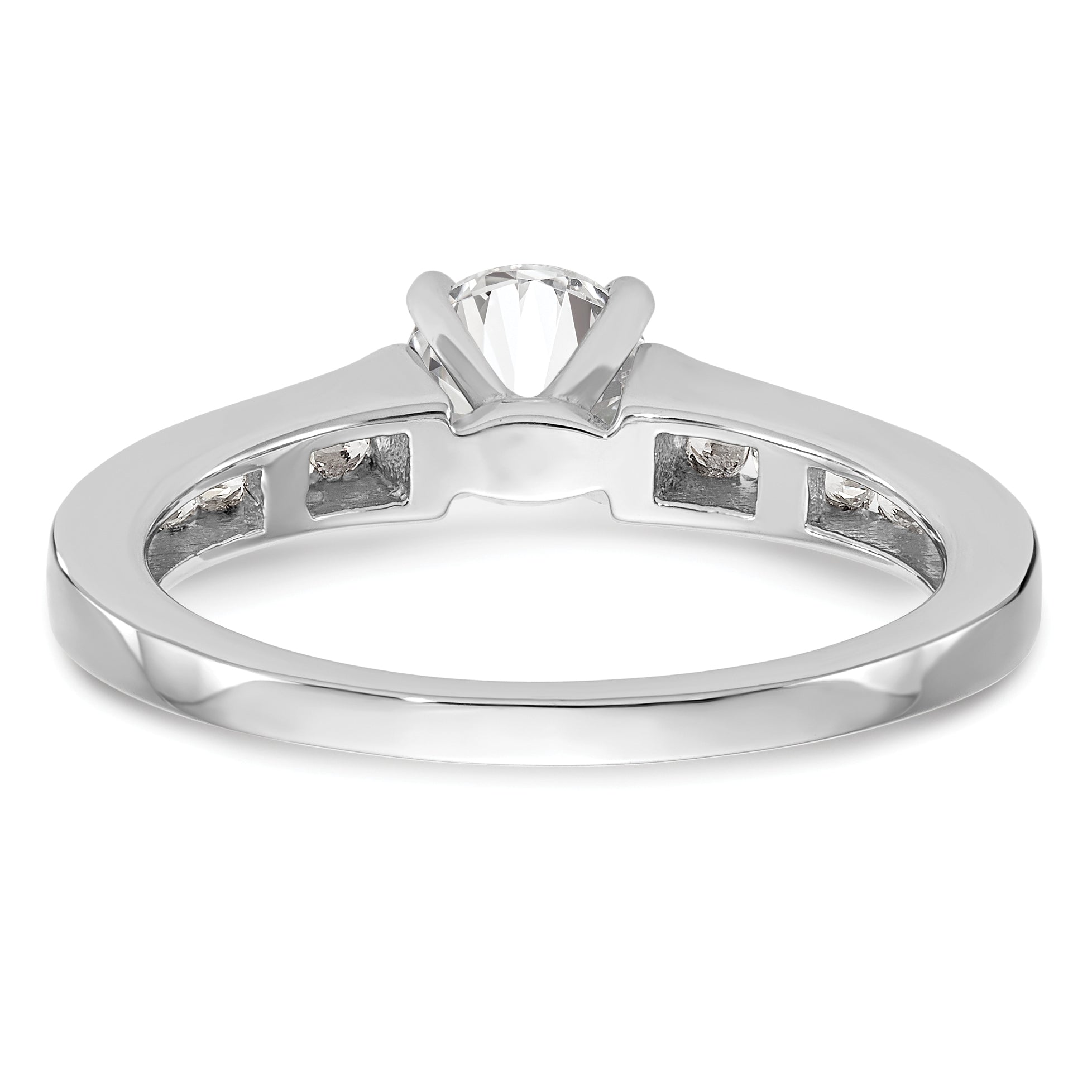 14k White Gold 1/4 carat Lab Grown Diamond VS/SI+ G+ Semi Mount Peg Set Engagement Ring