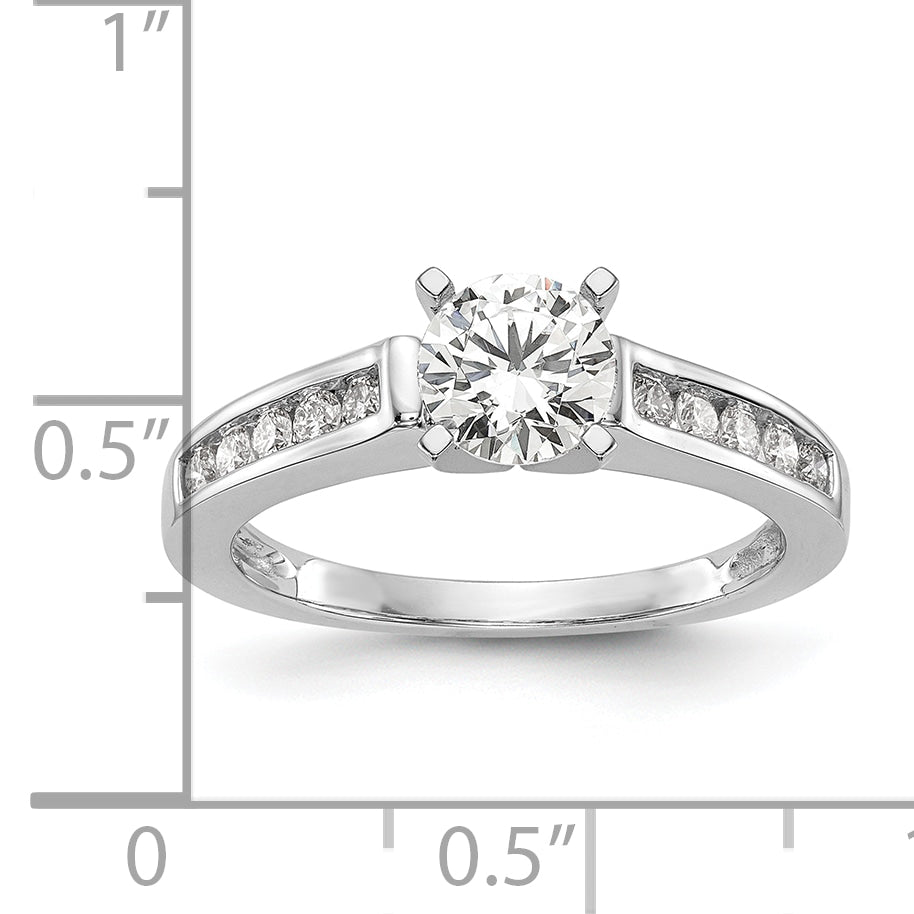 14k White Gold 1/4 carat Lab Grown Diamond VS/SI+ G+ Semi Mount Peg Set Engagement Ring