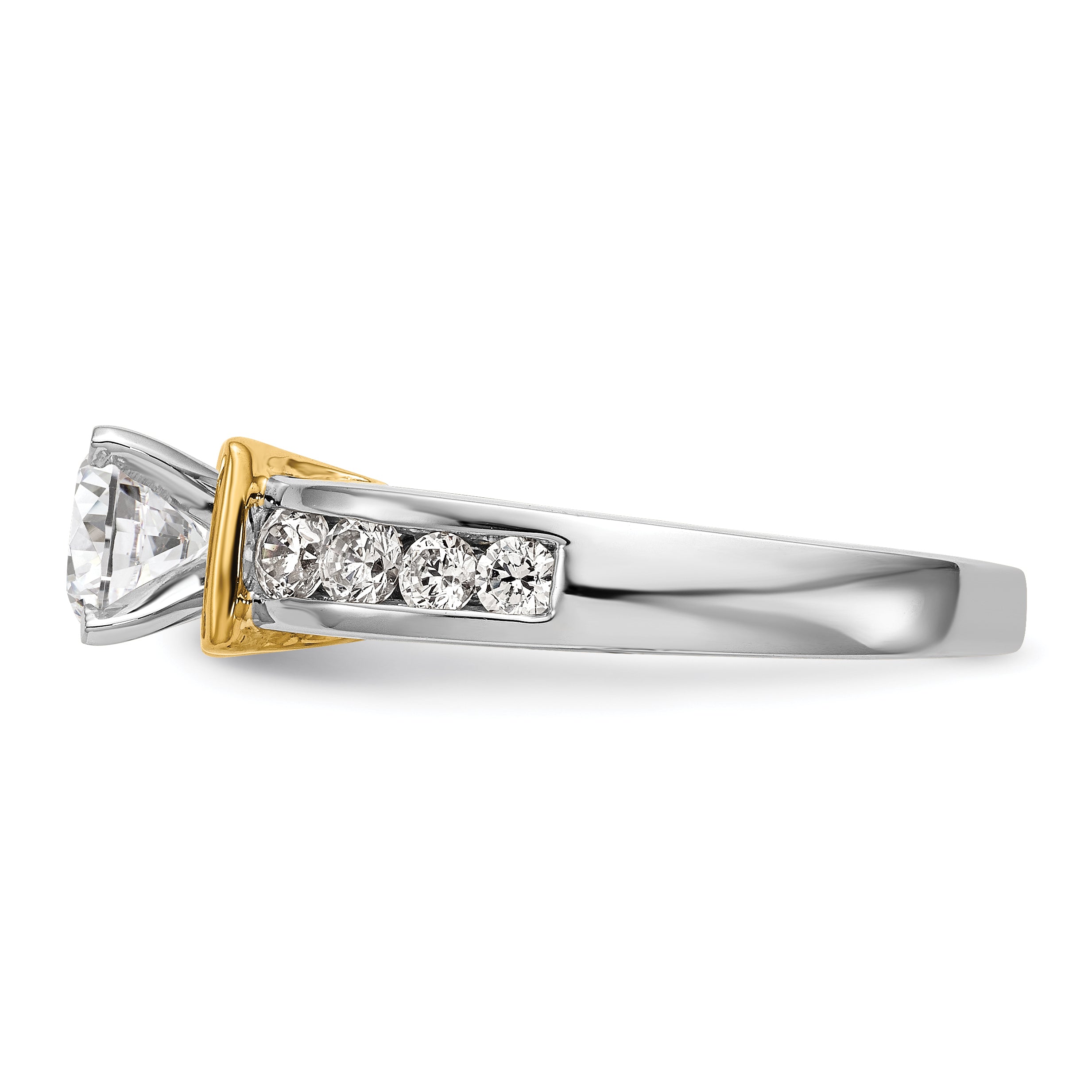 14k Two Tone 5/8 carat Lab Grown Diamond VS/SI+ G+ Semi Mount Peg Set Engagement Ring