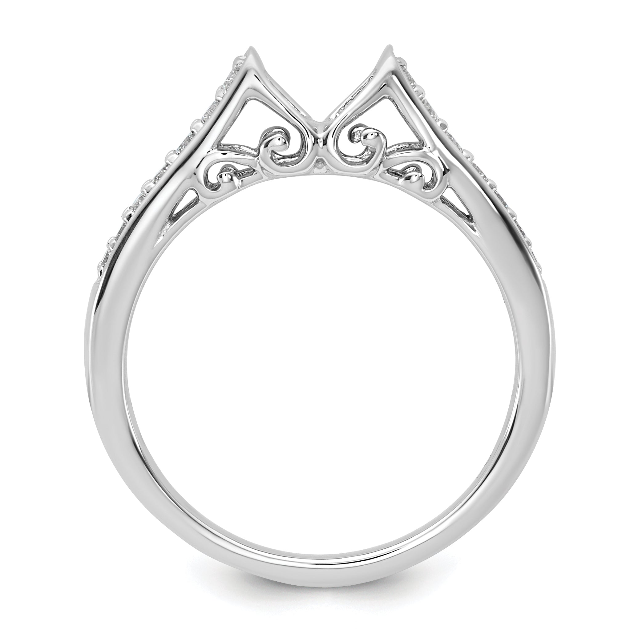 14k White Gold 1/5 carat Lab Grown Diamond VS/SI+ G+ Semi-Mount Pet Set Engagement Ring Secondary image