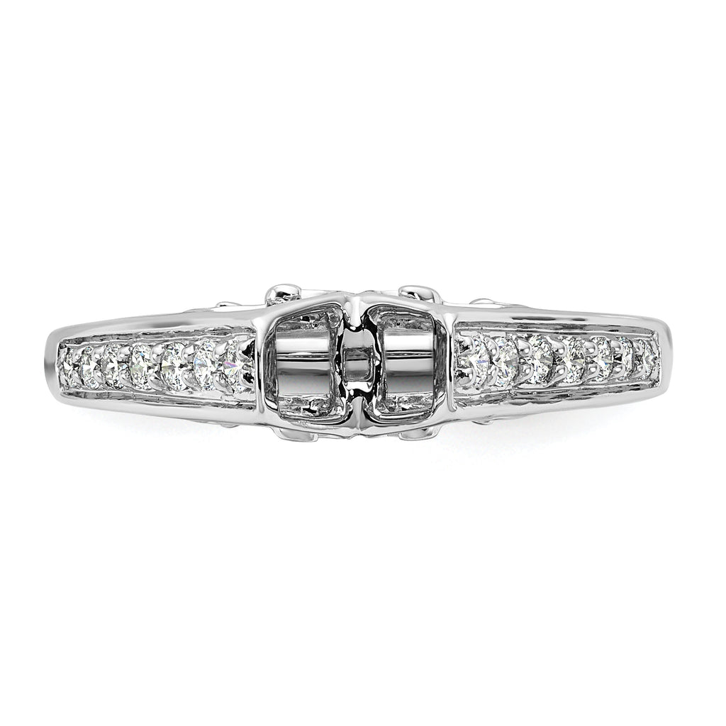 14k White Gold 1/5 carat Lab Grown Diamond VS/SI+ G+ Semi-Mount Pet Set Engagement Ring