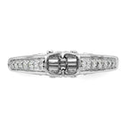 14k White Gold 1/5 carat Lab Grown Diamond VS/SI+ G+ Semi-Mount Pet Set Engagement Ring