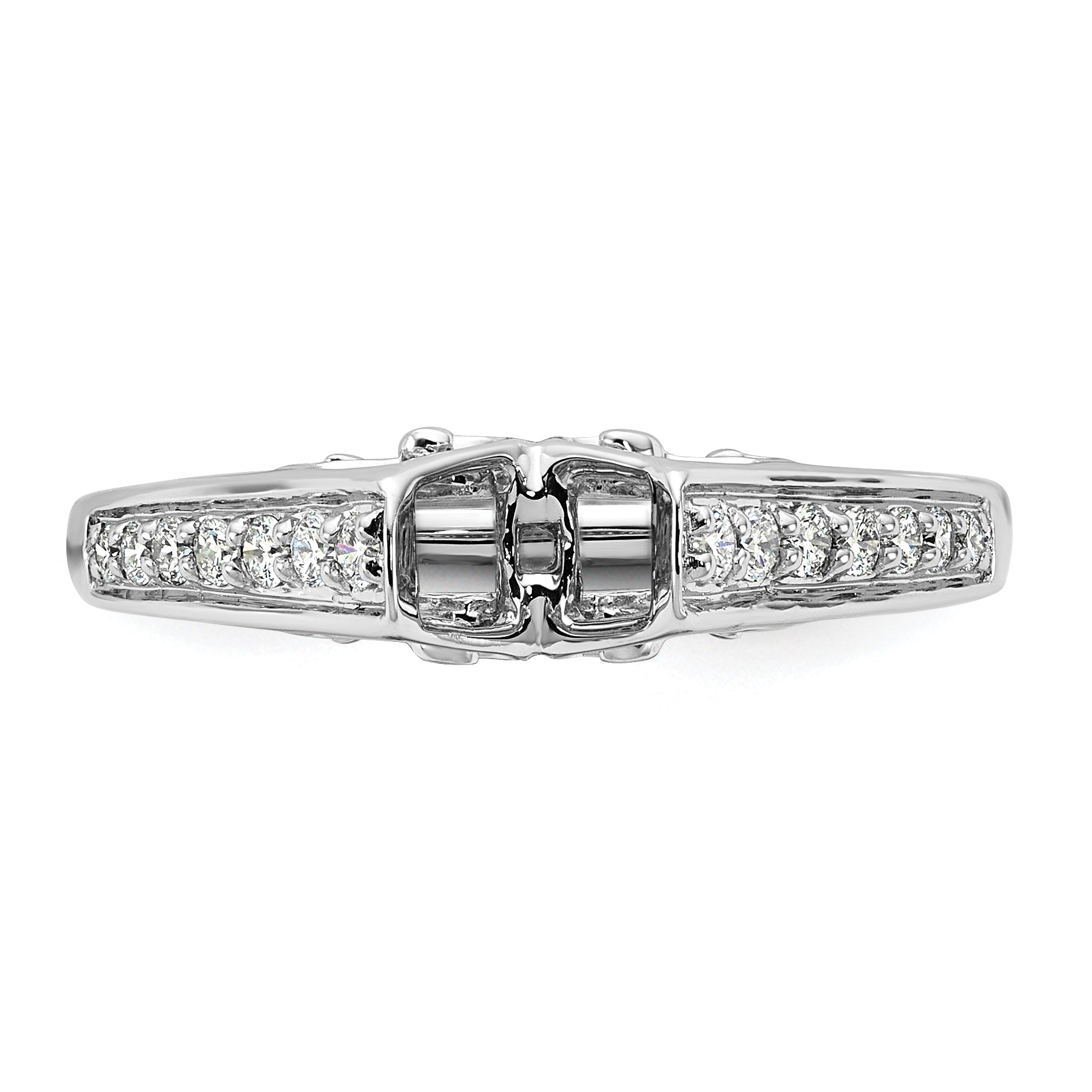14k White Gold 1/5 carat Lab Grown Diamond VS/SI+ G+ Semi-Mount Pet Set Engagement Ring
