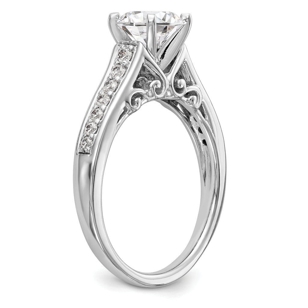 14k White Gold 1/5 carat Lab Grown Diamond VS/SI+ G+ Semi-Mount Pet Set Engagement Ring