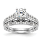 14k White Gold 1/5 carat Lab Grown Diamond VS/SI+ G+ Semi-Mount Pet Set Engagement Ring