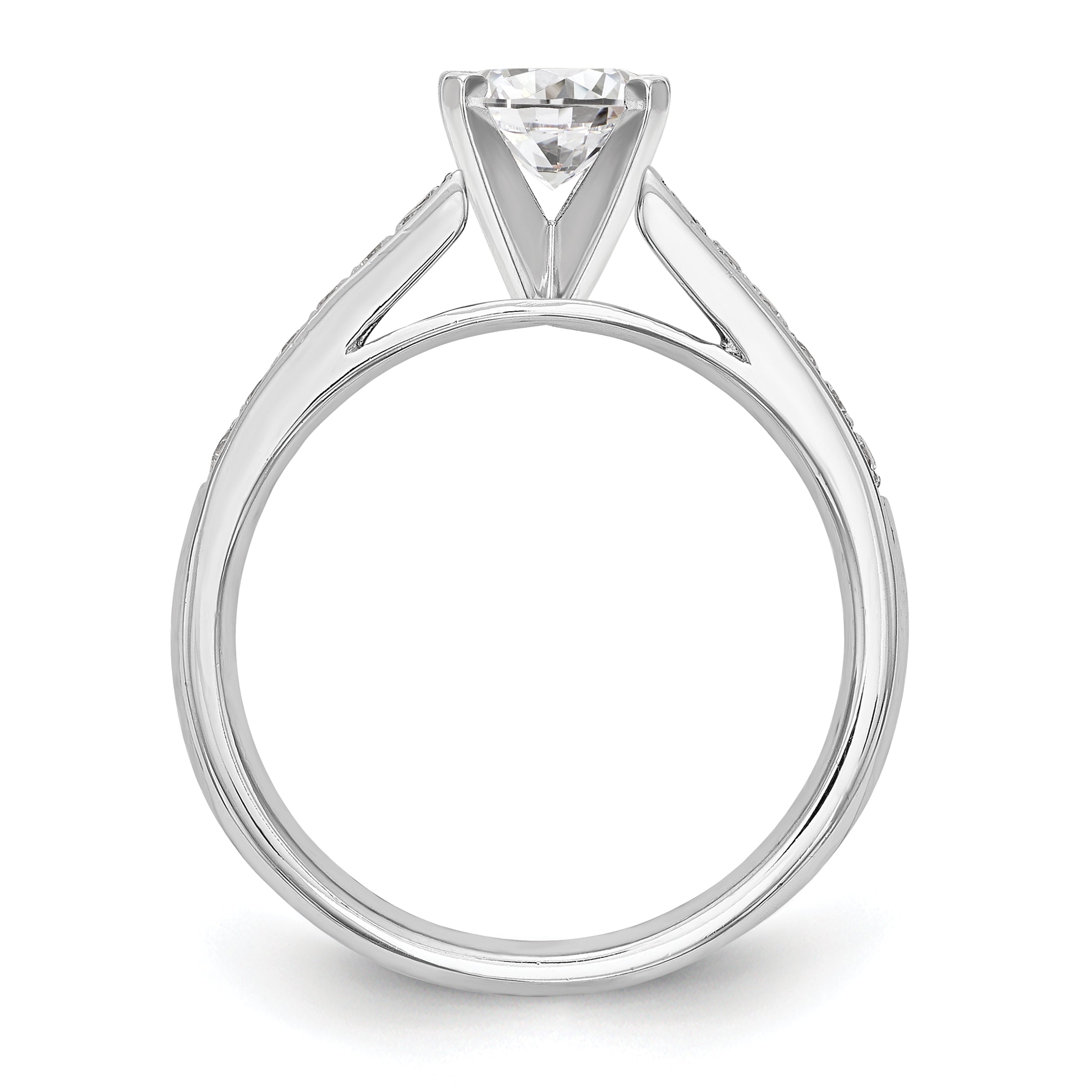 14k White Gold 1/4 carat Lab Grown Diamond VS/SI+ G+ Semi-Mount Peg Set Engagement Ring Secondary image