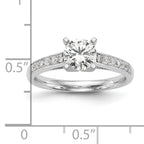 14k White Gold 1/4 carat Lab Grown Diamond VS/SI+ G+ Semi-Mount Peg Set Engagement Ring
