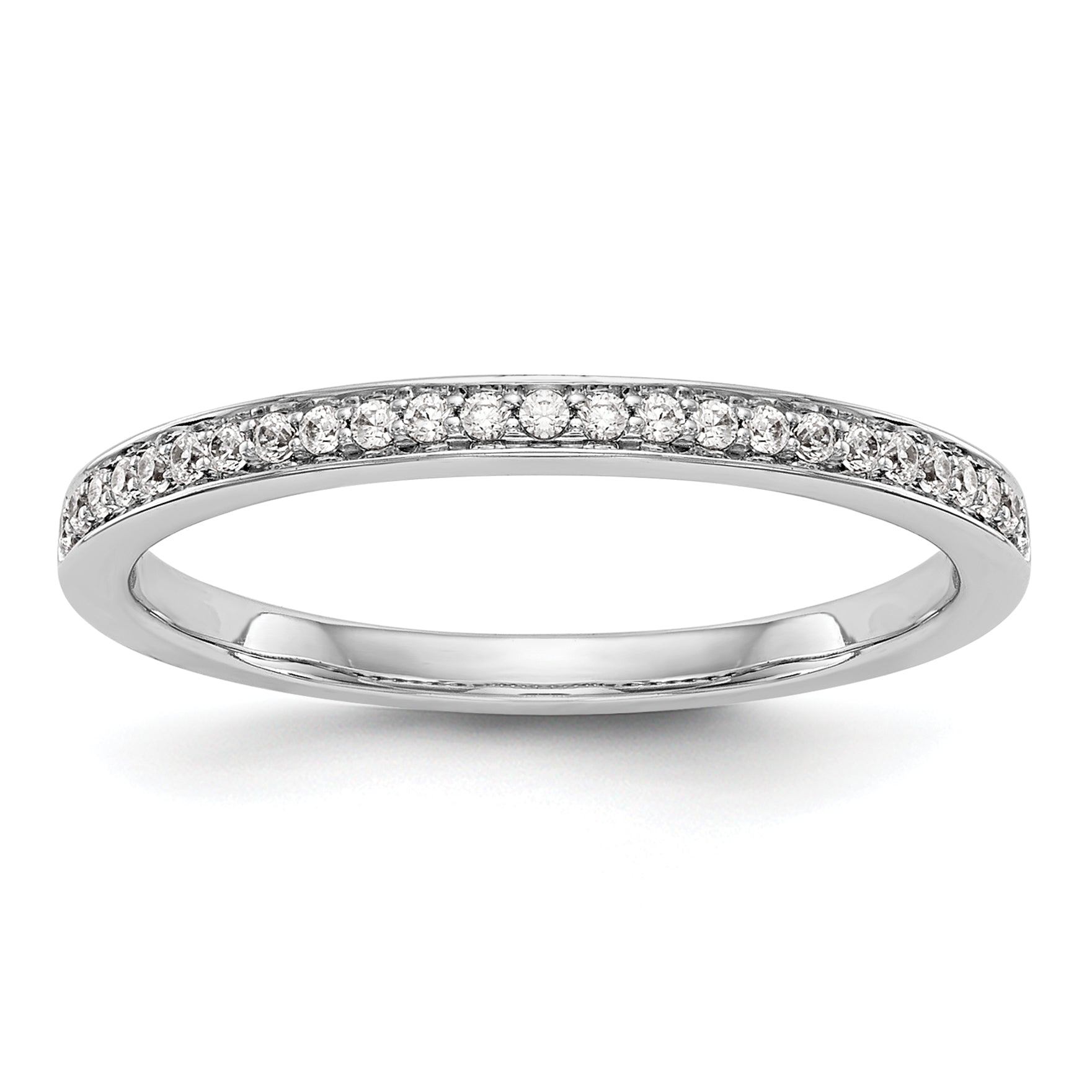 14k White Gold 1/8 carat Lab Grown Diamond VS/SI+ G+ Complete Wedding Band Main image