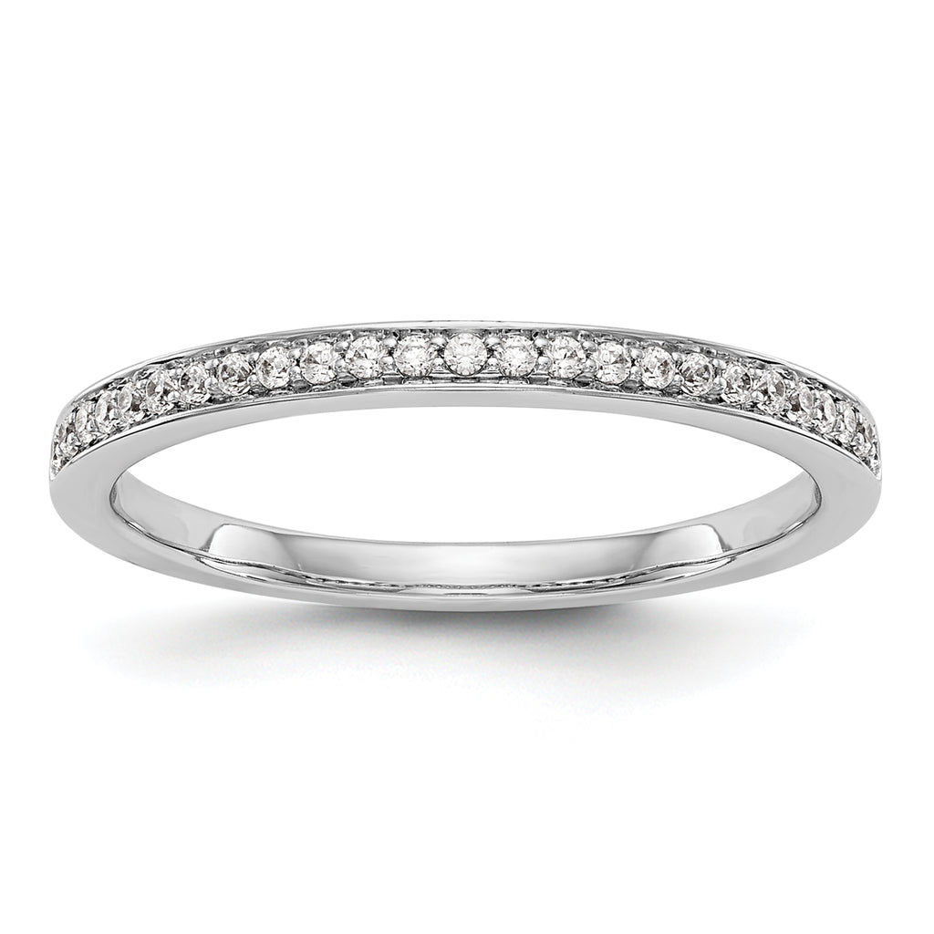 14k White Gold 1/8 carat Lab Grown Diamond VS/SI+ G+ Complete Wedding Band