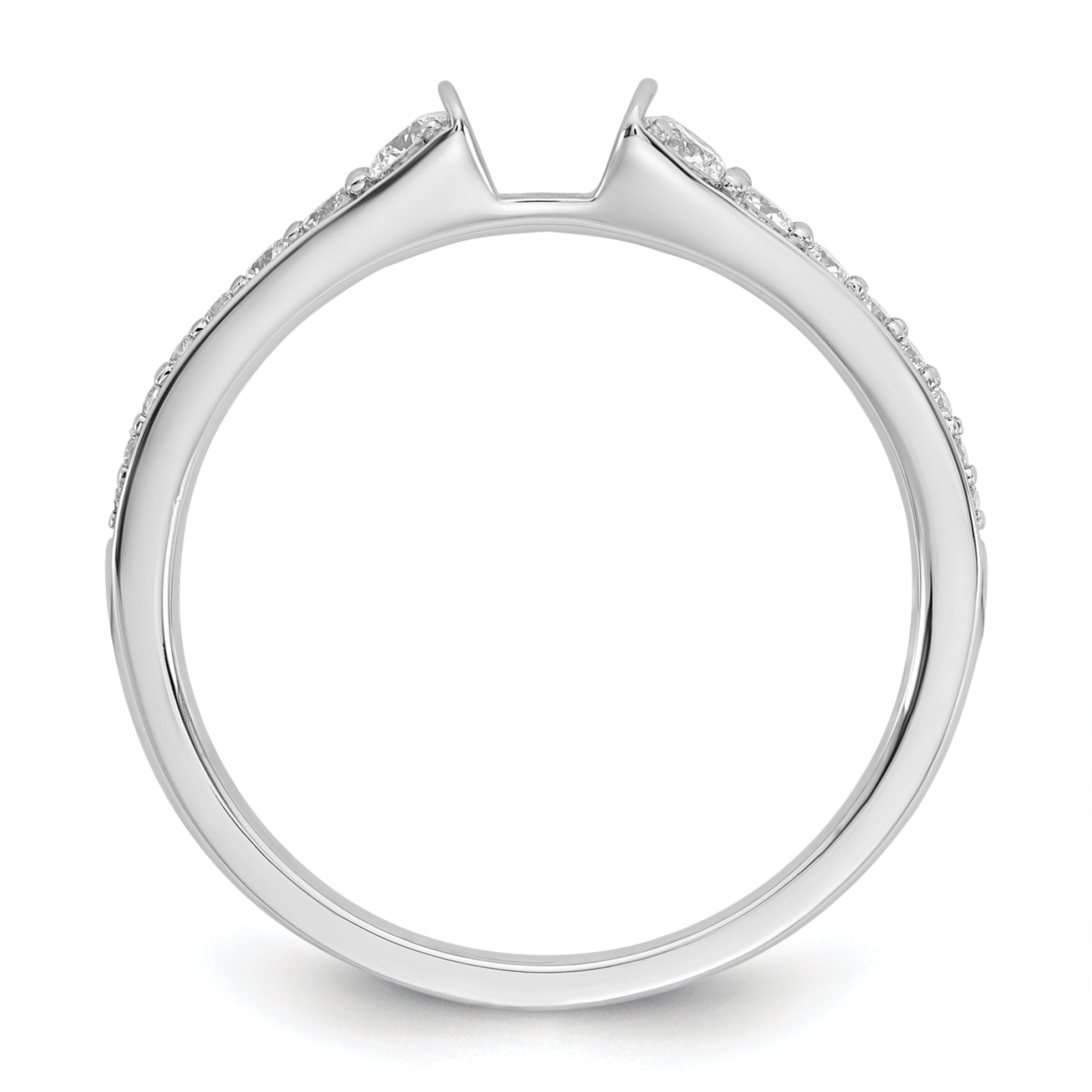 14k White Gold 1/3 carat Lab Grown Diamond VS/SI+ G+ Semi Mount Peg Set Engagement Ring
