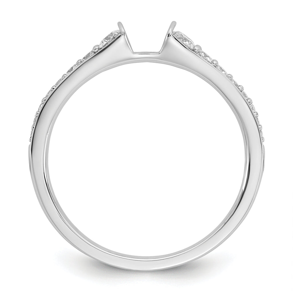 14k White Gold 1/3 carat Lab Grown Diamond VS/SI+ G+ Semi Mount Peg Set Engagement Ring