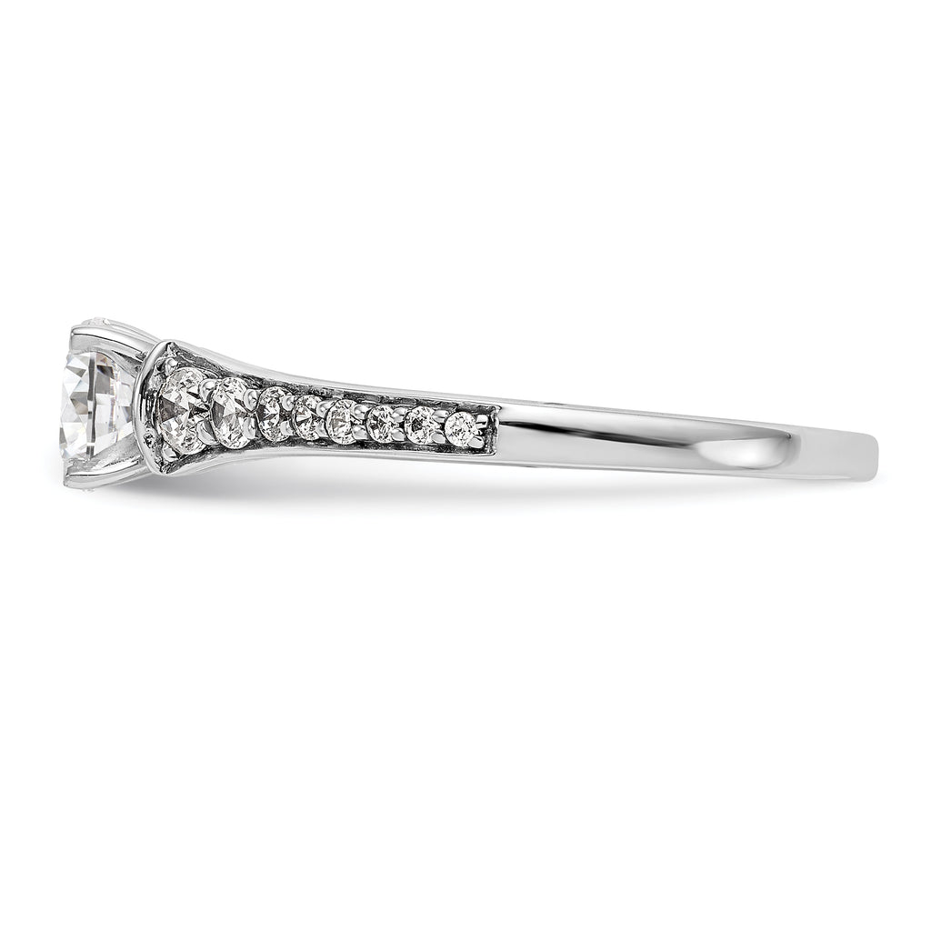 14k White Gold 1/3 carat Lab Grown Diamond VS/SI+ G+ Semi Mount Peg Set Engagement Ring