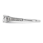 14k White Gold 1/3 carat Lab Grown Diamond VS/SI+ G+ Semi Mount Peg Set Engagement Ring