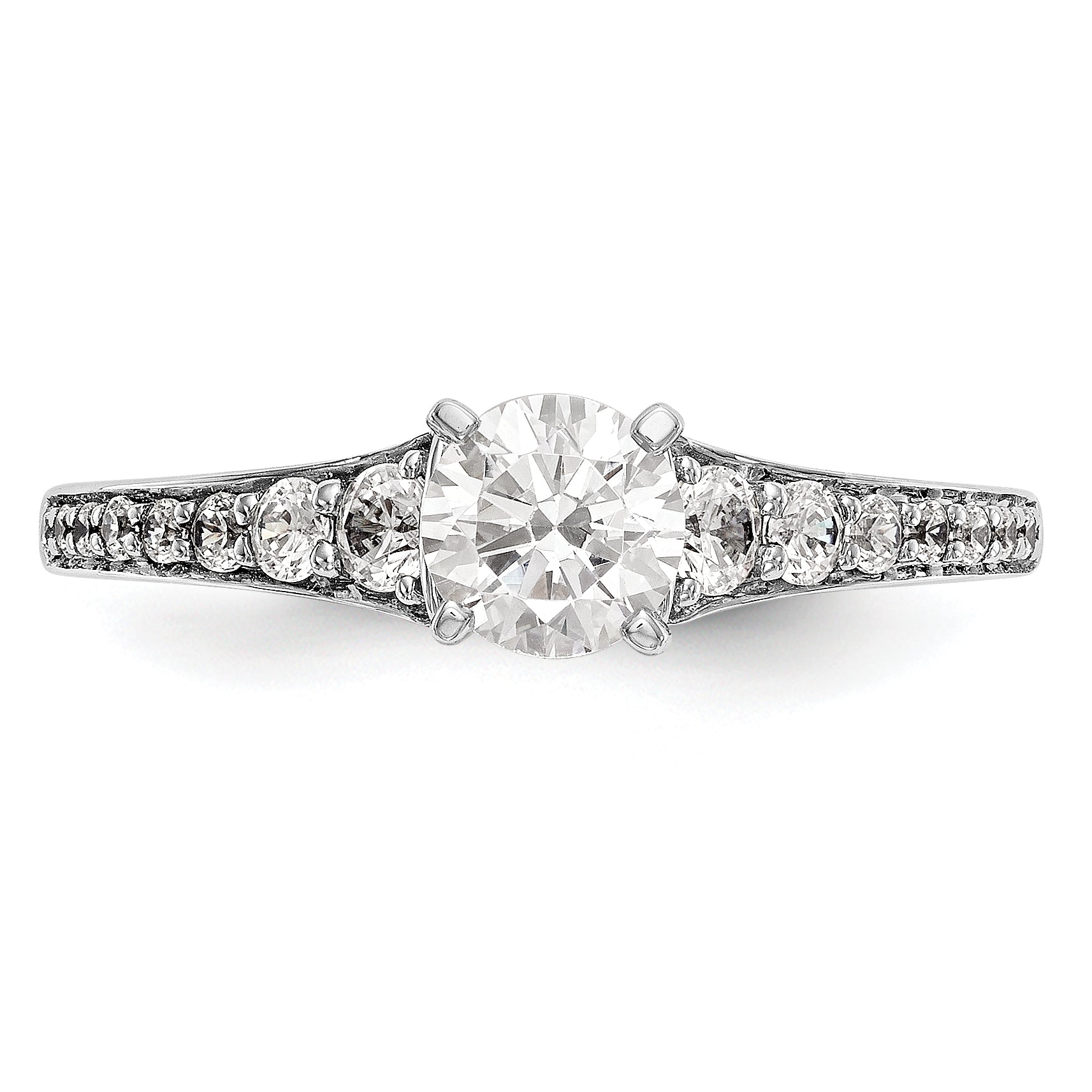 14k White Gold 1/3 carat Lab Grown Diamond VS/SI+ G+ Semi Mount Peg Set Engagement Ring
