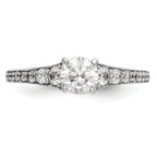 14k White Gold 1/3 carat Lab Grown Diamond VS/SI+ G+ Semi Mount Peg Set Engagement Ring