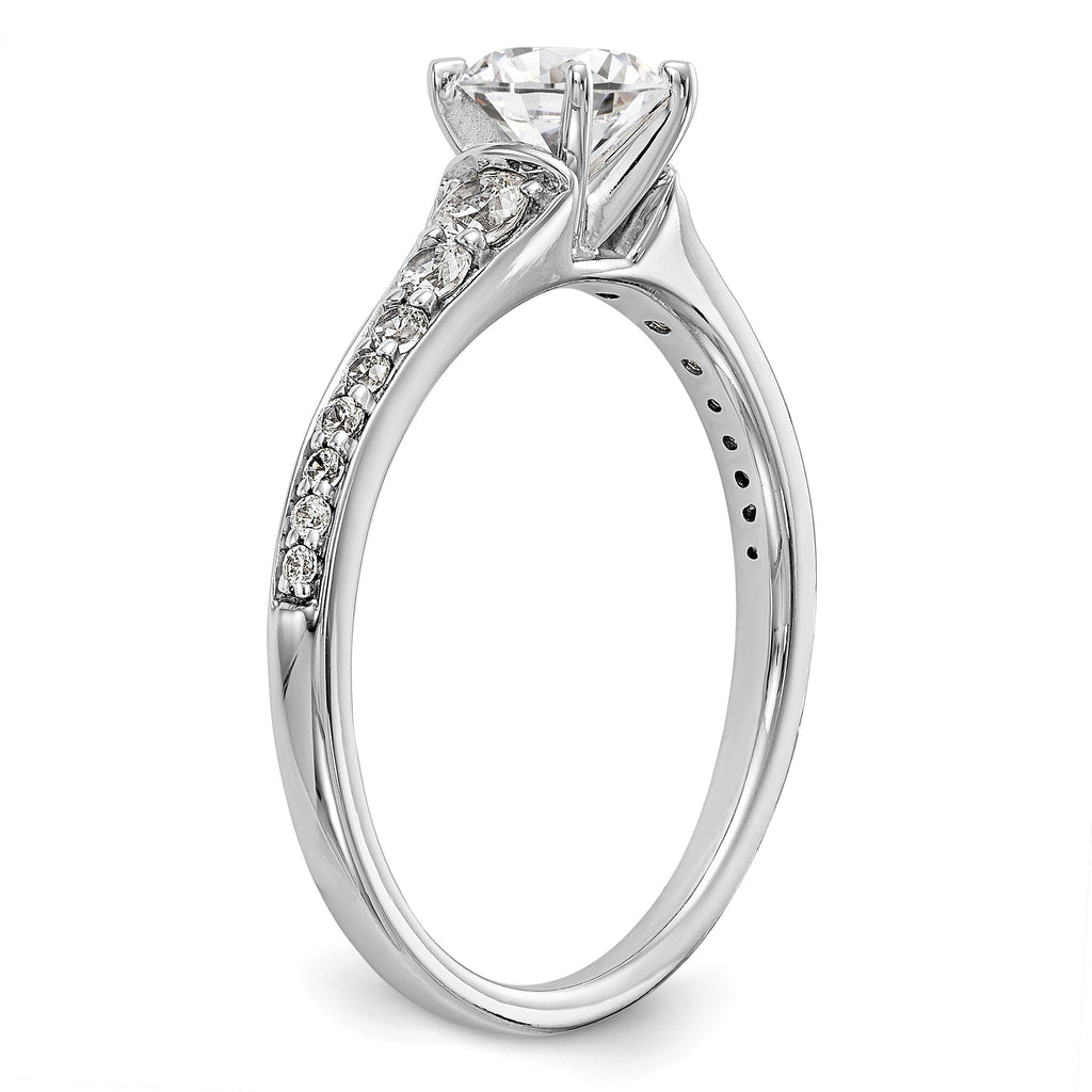 14k White Gold 1/3 carat Lab Grown Diamond VS/SI+ G+ Semi Mount Peg Set Engagement Ring