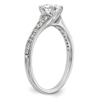 14k White Gold 1/3 carat Lab Grown Diamond VS/SI+ G+ Semi Mount Peg Set Engagement Ring