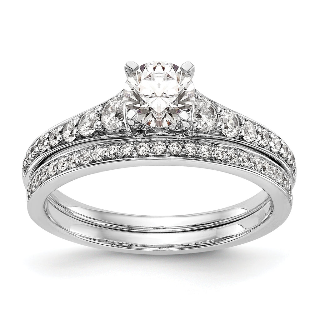 14k White Gold 1/3 carat Lab Grown Diamond VS/SI+ G+ Semi Mount Peg Set Engagement Ring