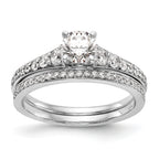 14k White Gold 1/3 carat Lab Grown Diamond VS/SI+ G+ Semi Mount Peg Set Engagement Ring