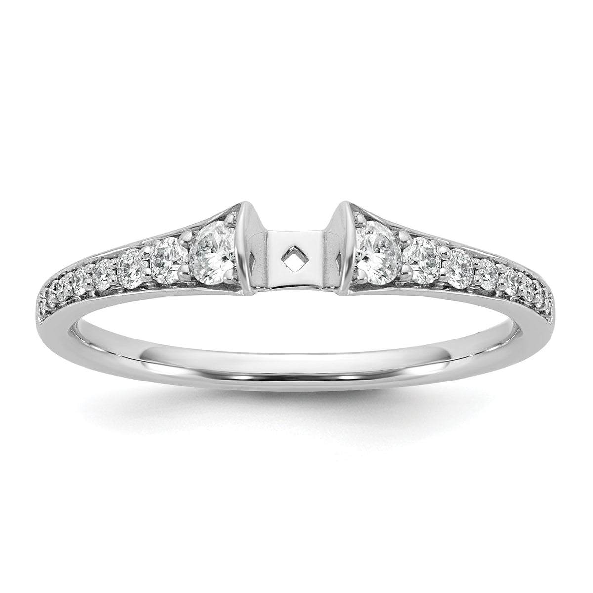 14k White Gold 1/3 carat Lab Grown Diamond VS/SI+ G+ Semi Mount Peg Set Engagement Ring