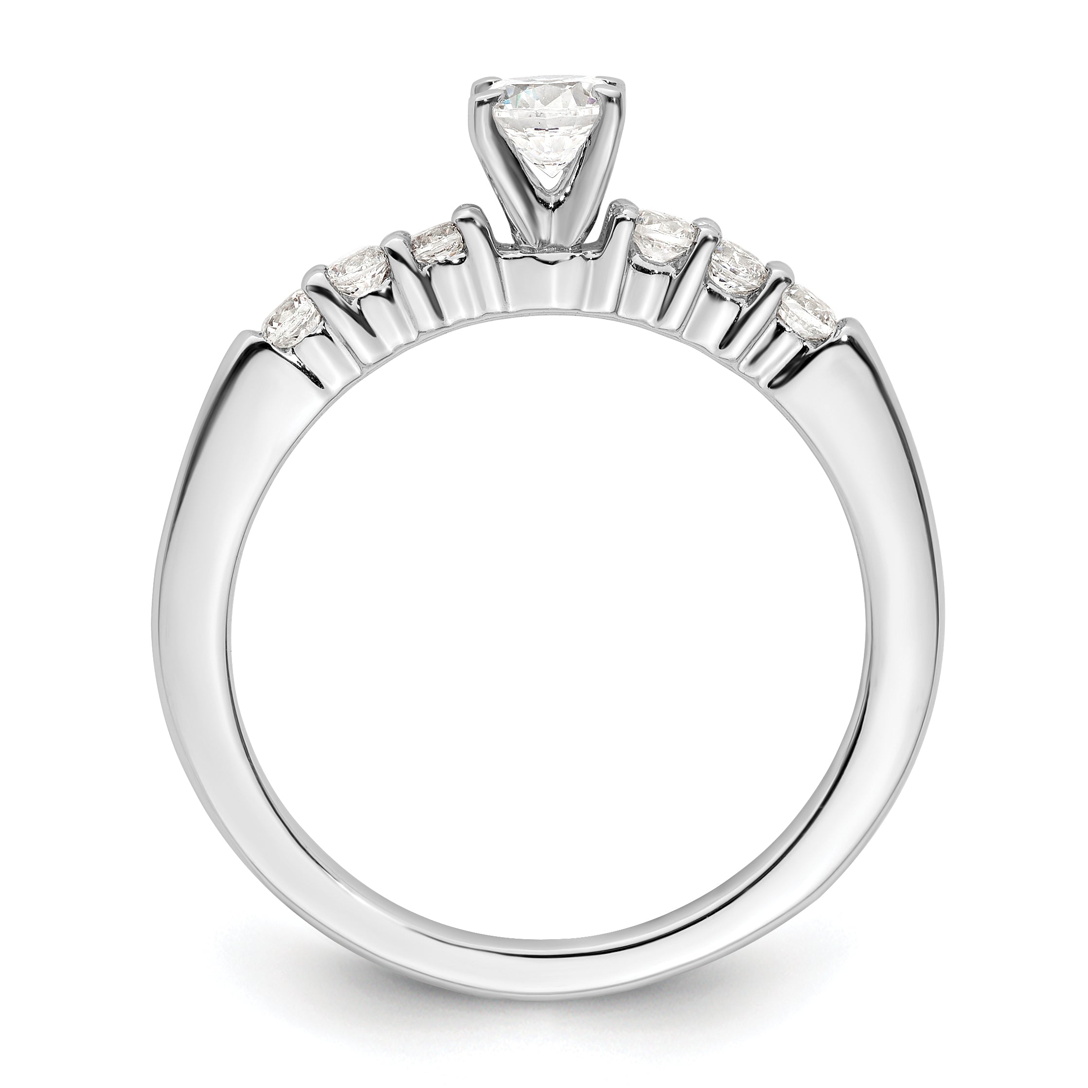 14K White Gold Lab Grown Diamond VS/SI+ G+ Peg Semi-mount Eng Ring