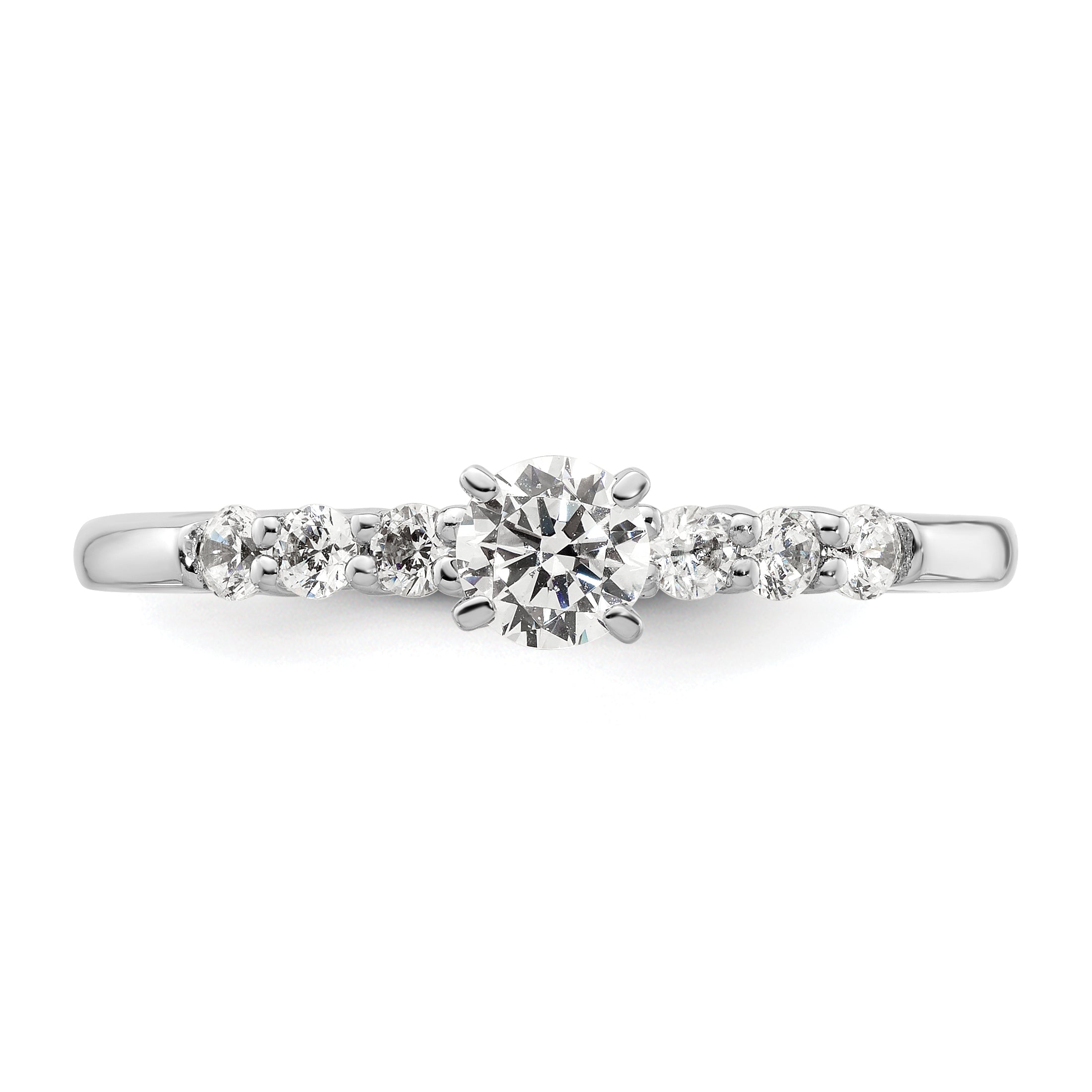 14K White Gold Lab Grown Diamond VS/SI+ G+ Peg Semi-mount Eng Ring