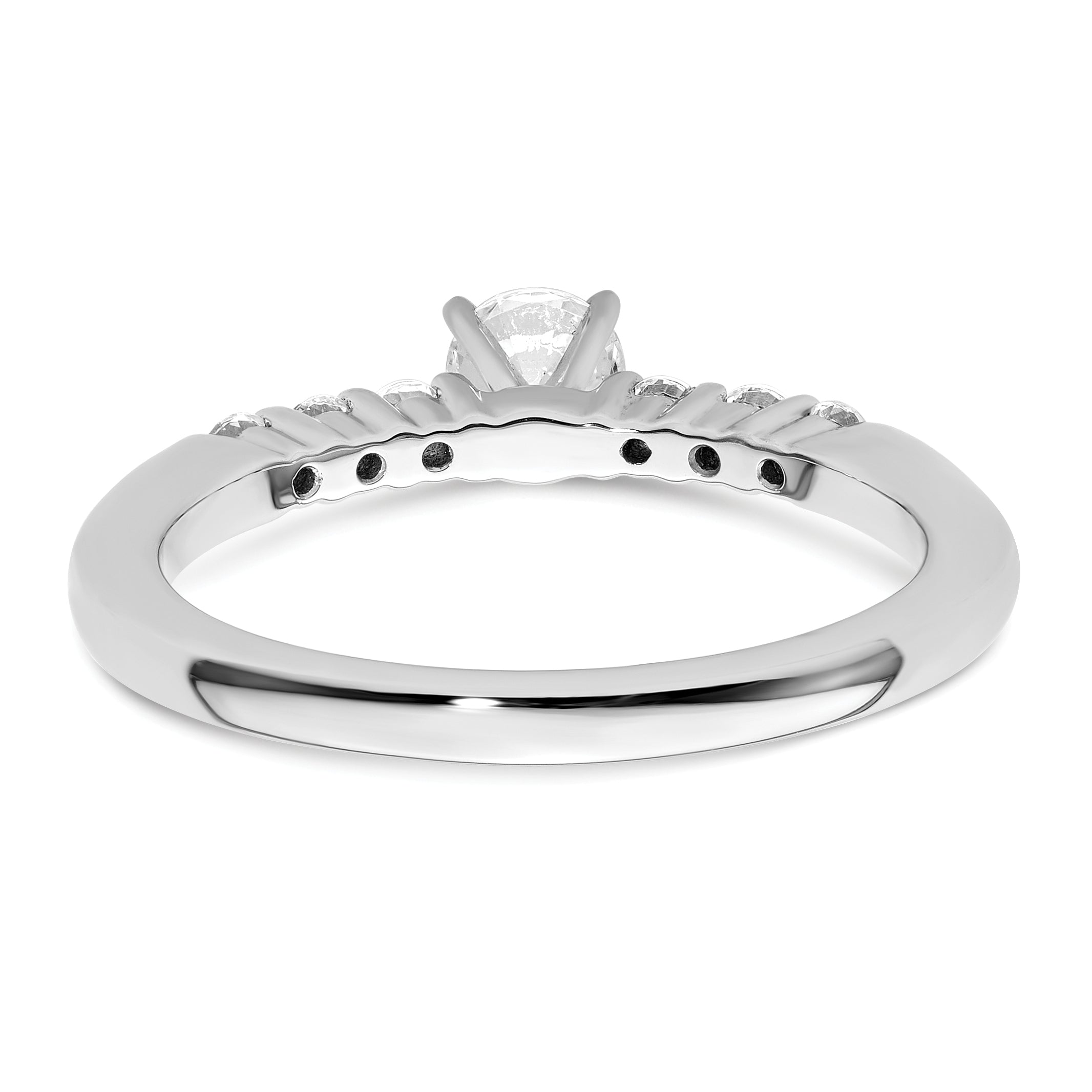 14K White Gold Lab Grown Diamond VS/SI+ G+ Peg Semi-mount Eng Ring