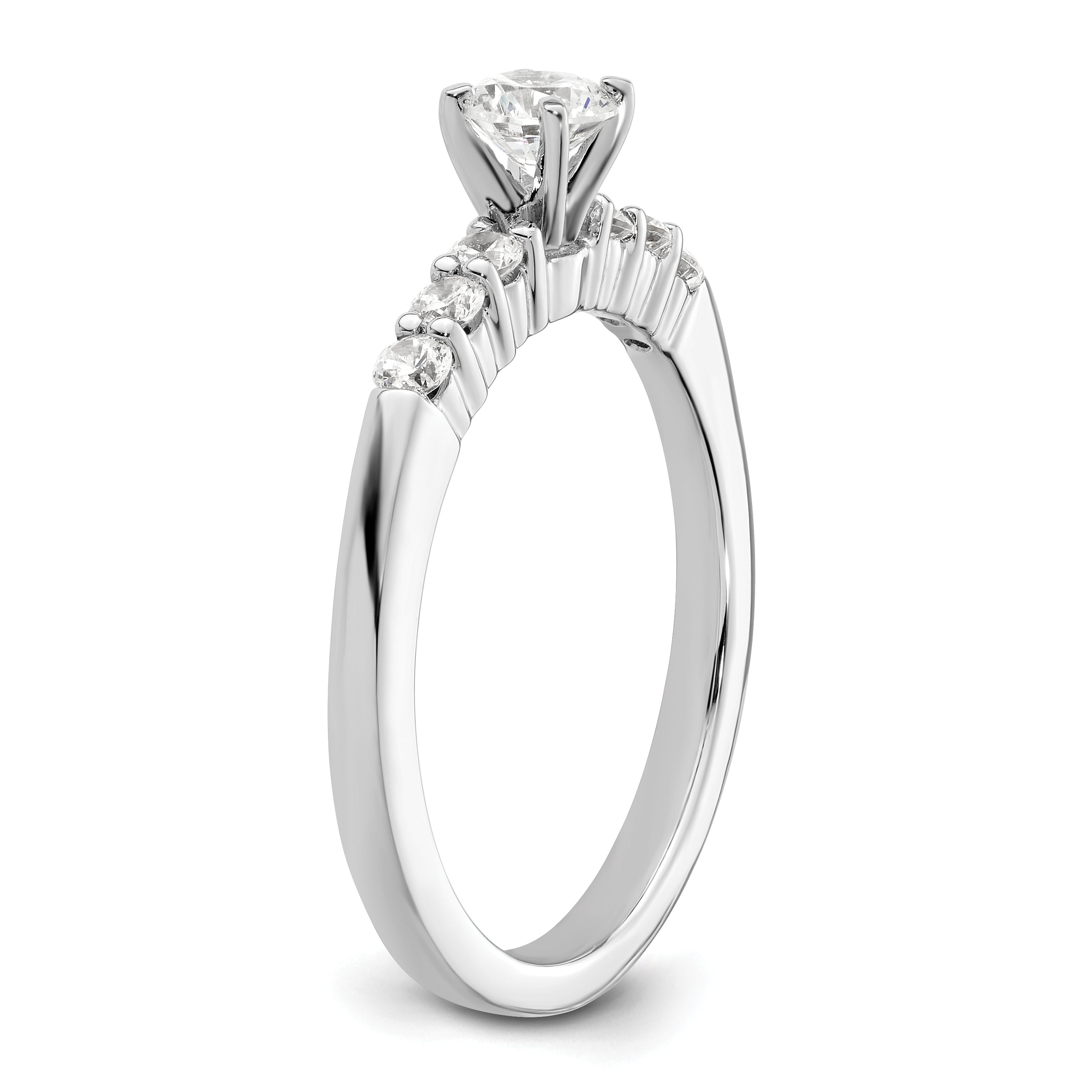 14K White Gold Lab Grown Diamond VS/SI+ G+ Peg Semi-mount Eng Ring