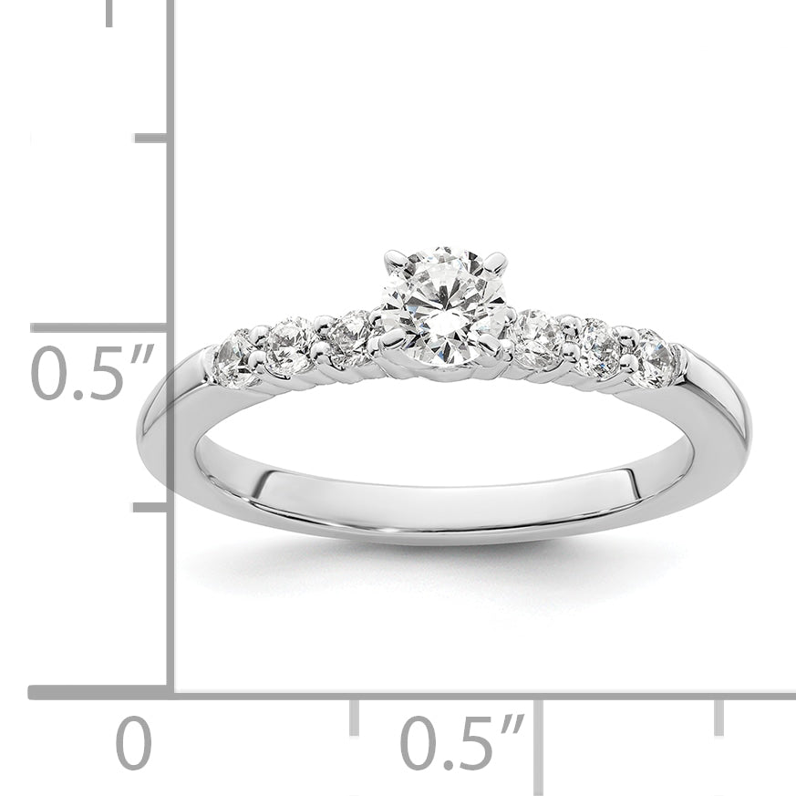 14K White Gold Lab Grown Diamond VS/SI+ G+ Peg Semi-mount Eng Ring