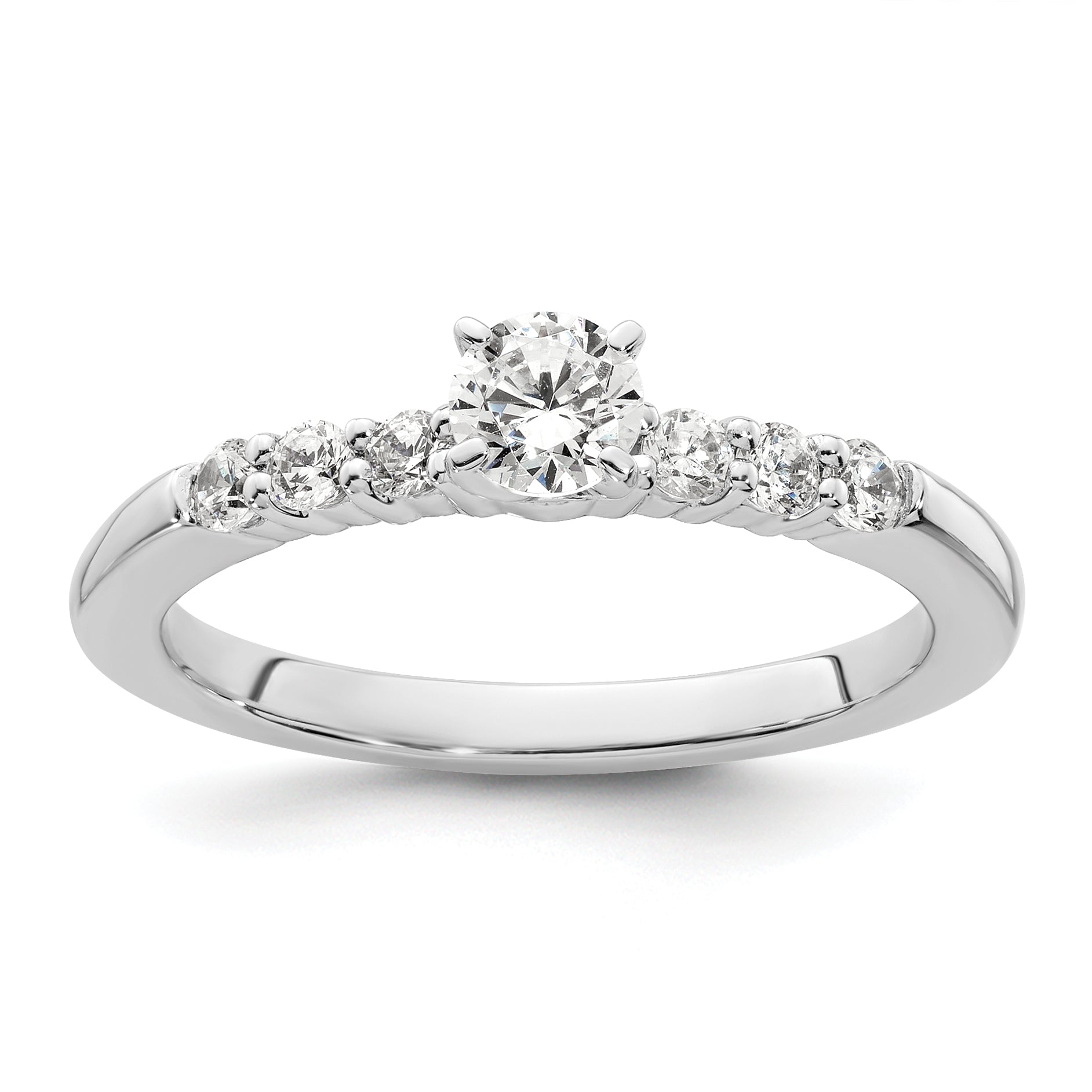 14K White Gold Lab Grown Diamond VS/SI+ G+ Peg Semi-mount Eng Ring