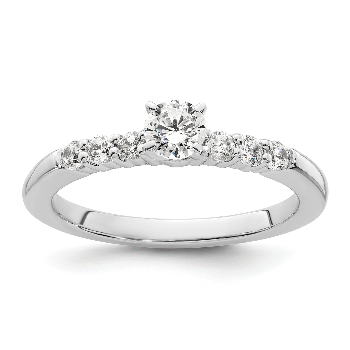 14K White Gold Lab Grown Diamond VS/SI+ G+ Peg Semi-mount Eng Ring
