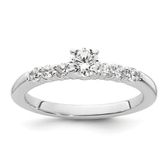 14K White Gold Lab Grown Diamond VS/SI+ G+ Peg Semi-mount Eng Ring