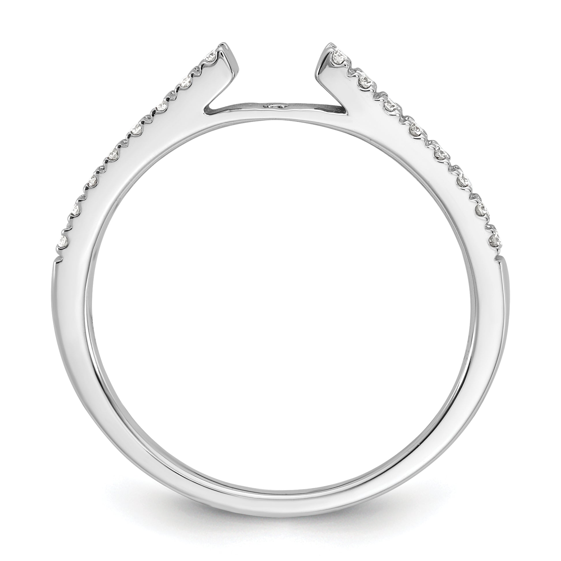 14k White Gold 1/10 carat Lab Grown Diamond VS/SI+ G+ Semi Mount Peg Set Engagement Ring