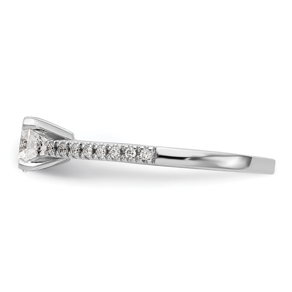 14k White Gold 1/10 carat Lab Grown Diamond VS/SI+ G+ Semi Mount Peg Set Engagement Ring