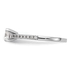 14k White Gold 1/10 carat Lab Grown Diamond VS/SI+ G+ Semi Mount Peg Set Engagement Ring