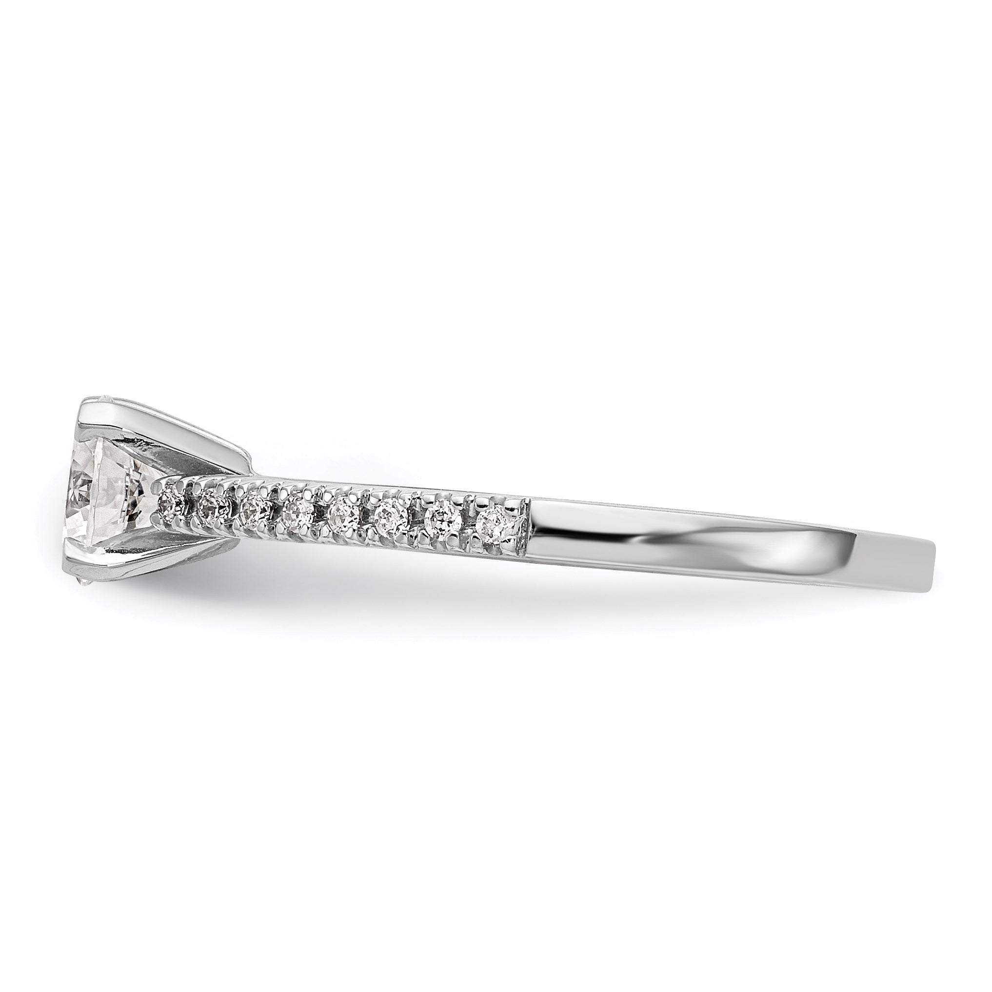 14k White Gold 1/10 carat Lab Grown Diamond VS/SI+ G+ Semi Mount Peg Set Engagement Ring