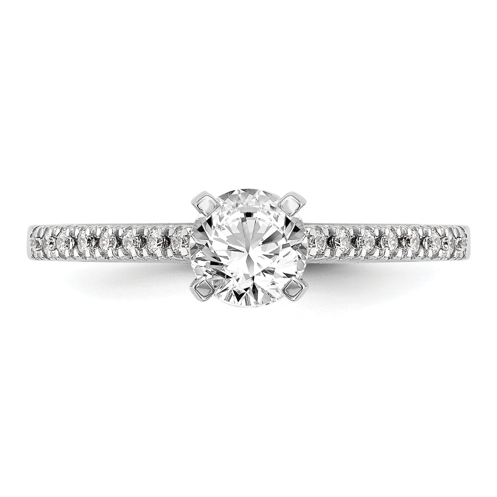 14k White Gold 1/10 carat Lab Grown Diamond VS/SI+ G+ Semi Mount Peg Set Engagement Ring