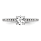 14k White Gold 1/10 carat Lab Grown Diamond VS/SI+ G+ Semi Mount Peg Set Engagement Ring