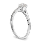 14k White Gold 1/10 carat Lab Grown Diamond VS/SI+ G+ Semi Mount Peg Set Engagement Ring