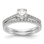 14k White Gold 1/10 carat Lab Grown Diamond VS/SI+ G+ Semi Mount Peg Set Engagement Ring