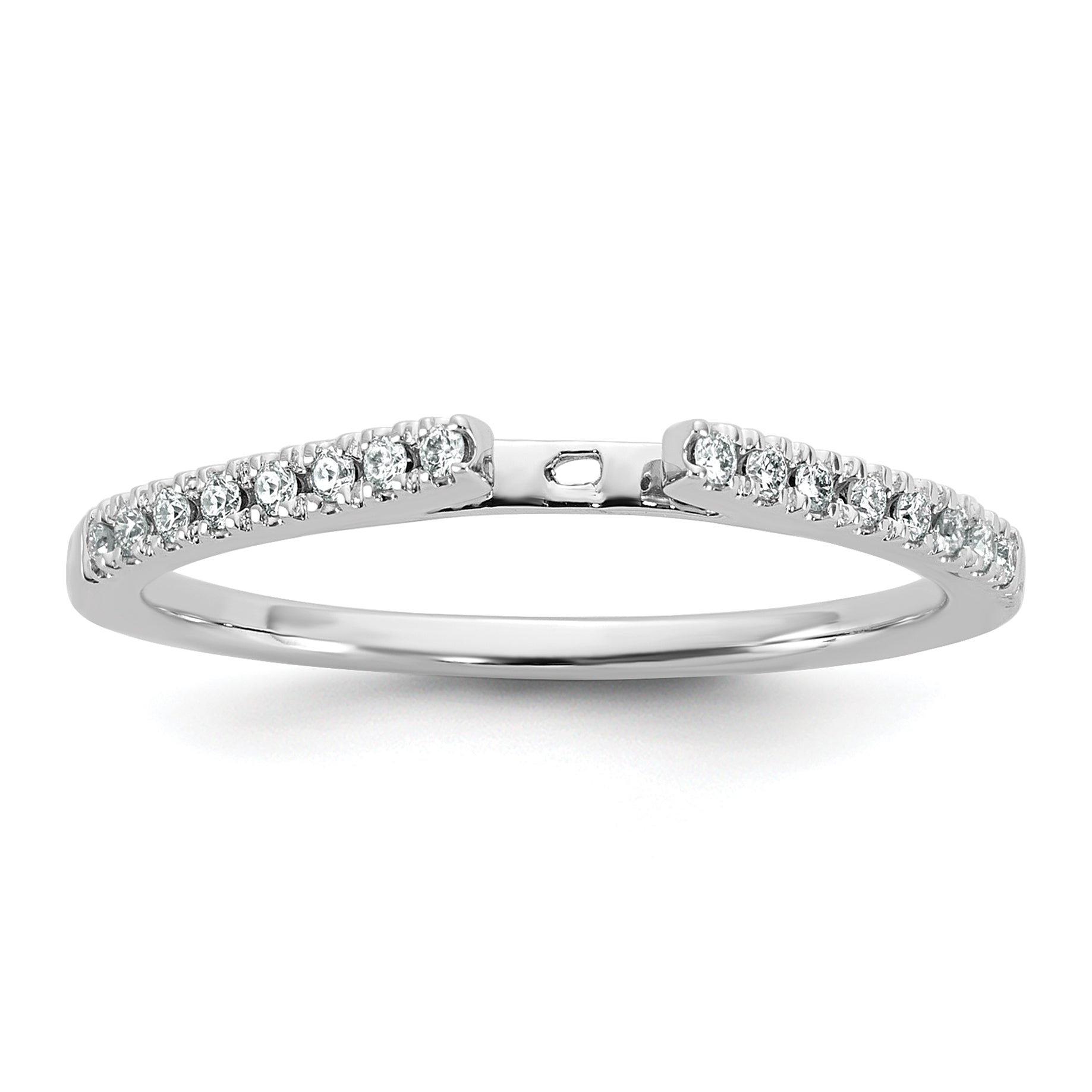 14k White Gold 1/10 carat Lab Grown Diamond VS/SI+ G+ Semi Mount Peg Set Engagement Ring Main image