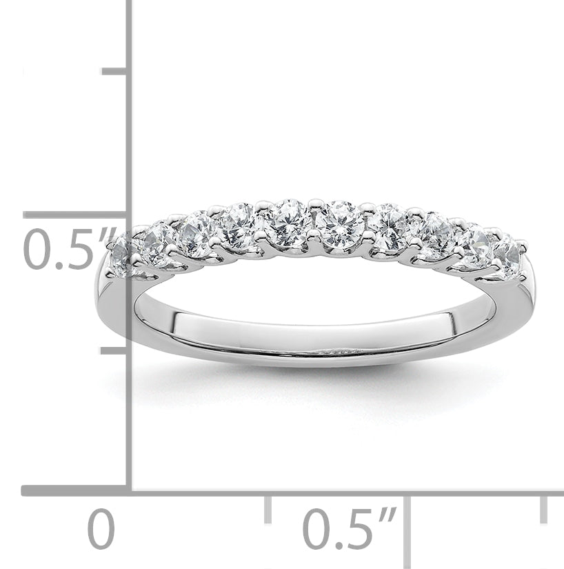 14k White Gold 1/2 carat Lab Grown Diamond VS/SI+ G+ Complete Wedding Band