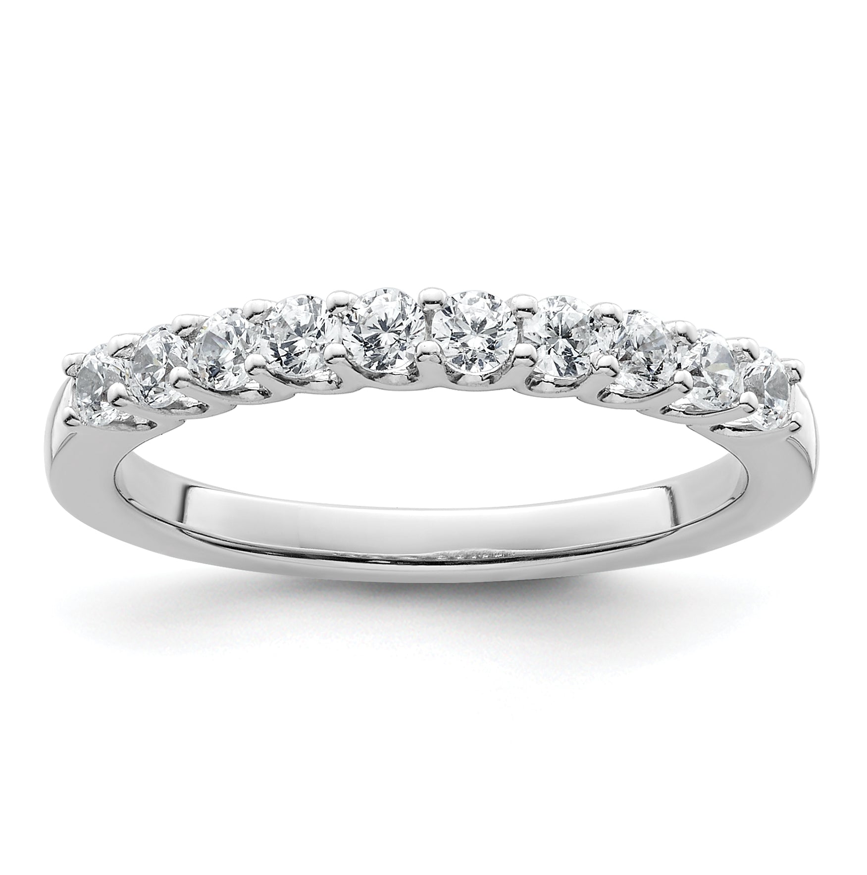 14k White Gold 1/2 carat Lab Grown Diamond VS/SI+ G+ Complete Wedding Band Main image
