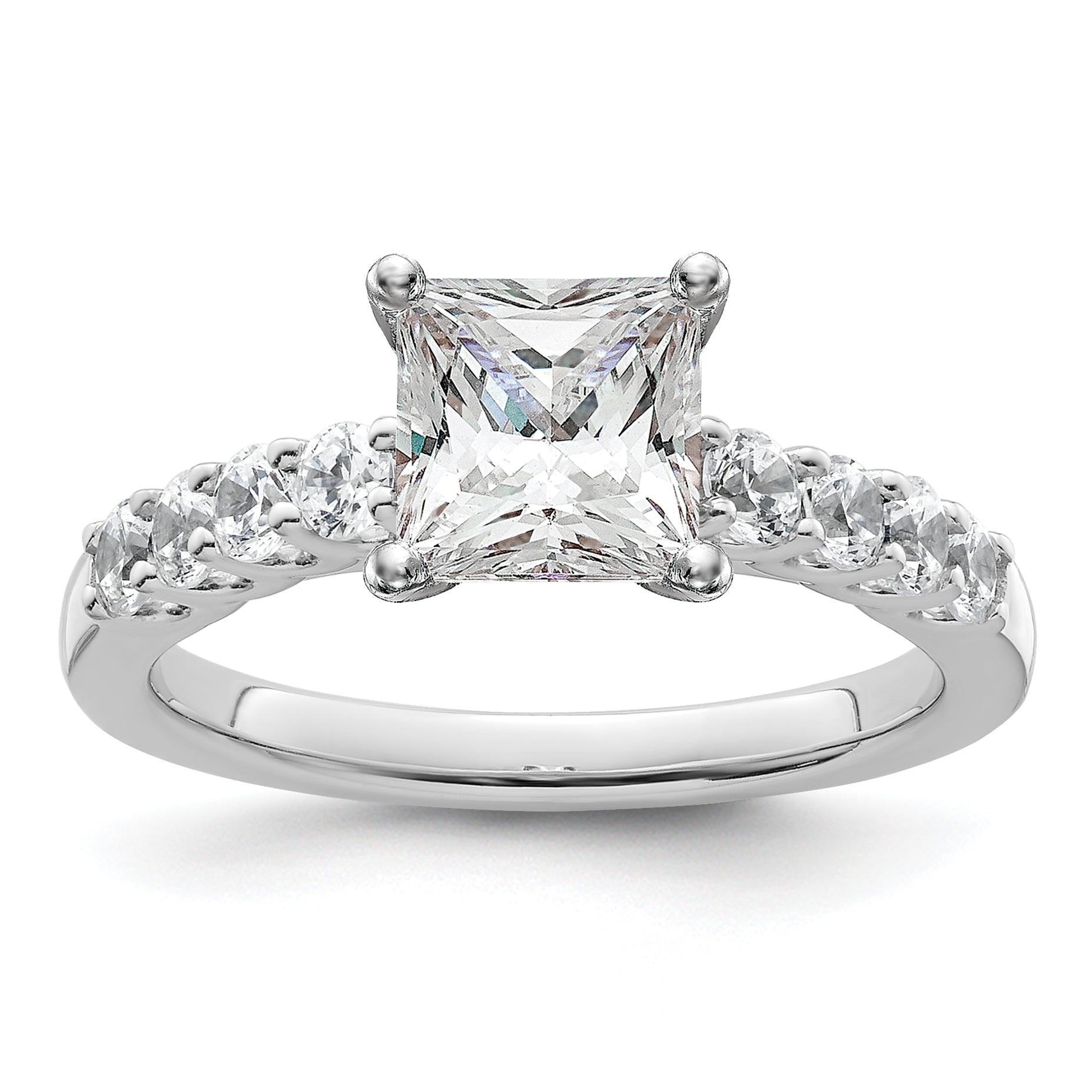 14k White Gold 1/2 carat Lab Grown Diamond VS/SI+ G+ Semi Mount Peg Set Engagement Ring