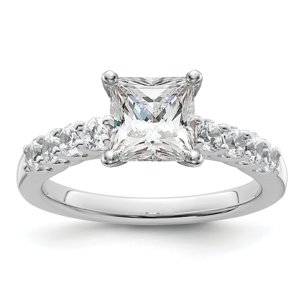 14k White Gold 1/2 carat Lab Grown Diamond VS/SI+ G+ Semi Mount Peg Set Engagement Ring