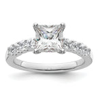 14k White Gold 1/2 carat Lab Grown Diamond VS/SI+ G+ Semi Mount Peg Set Engagement Ring