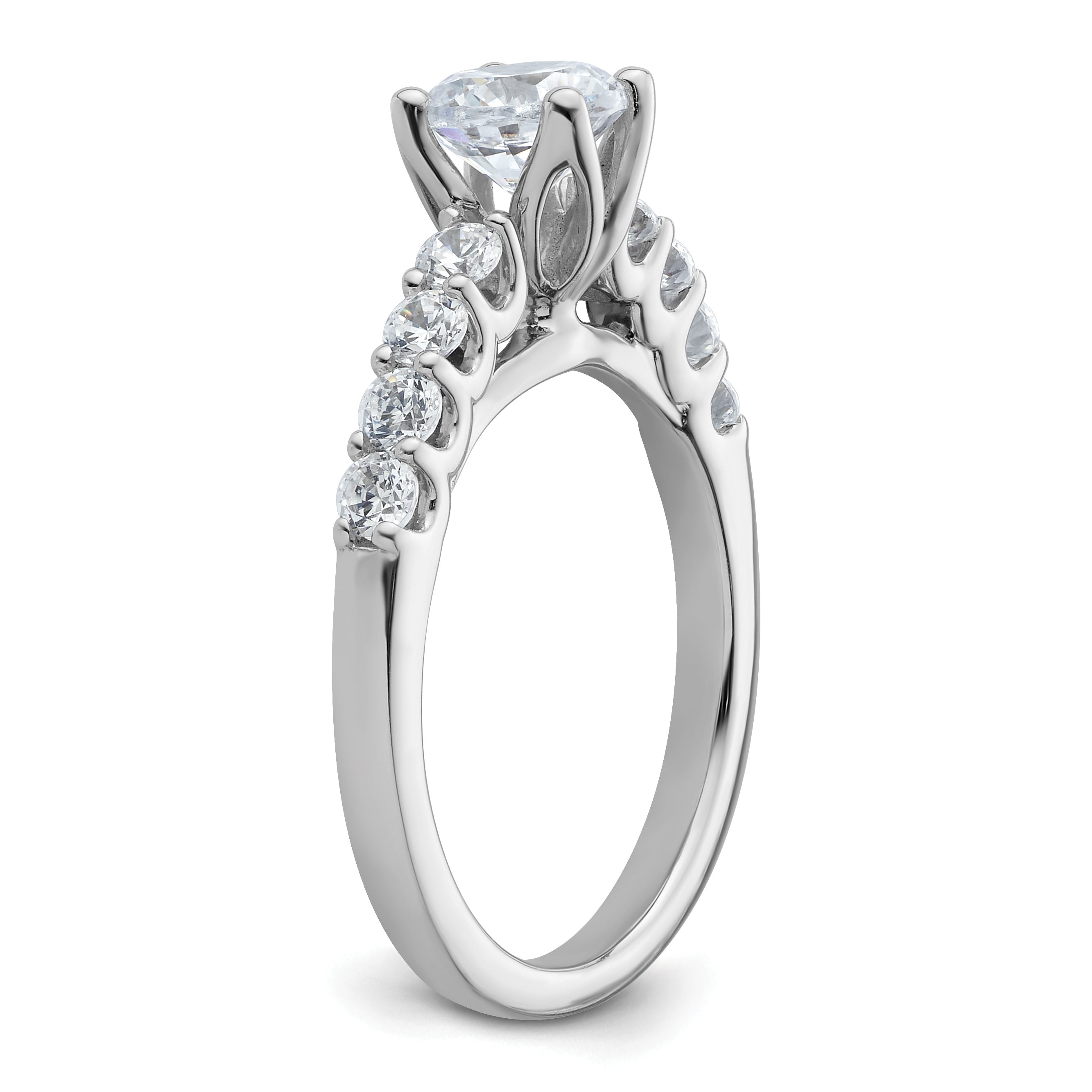 14k White Gold 1/2 carat Lab Grown Diamond VS/SI+ G+ Semi Mount Peg Set Engagement Ring