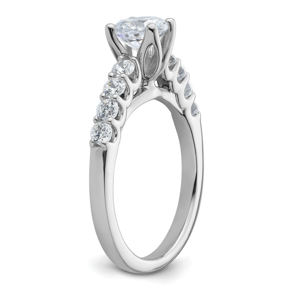 14k White Gold 1/2 carat Lab Grown Diamond VS/SI+ G+ Semi Mount Peg Set Engagement Ring